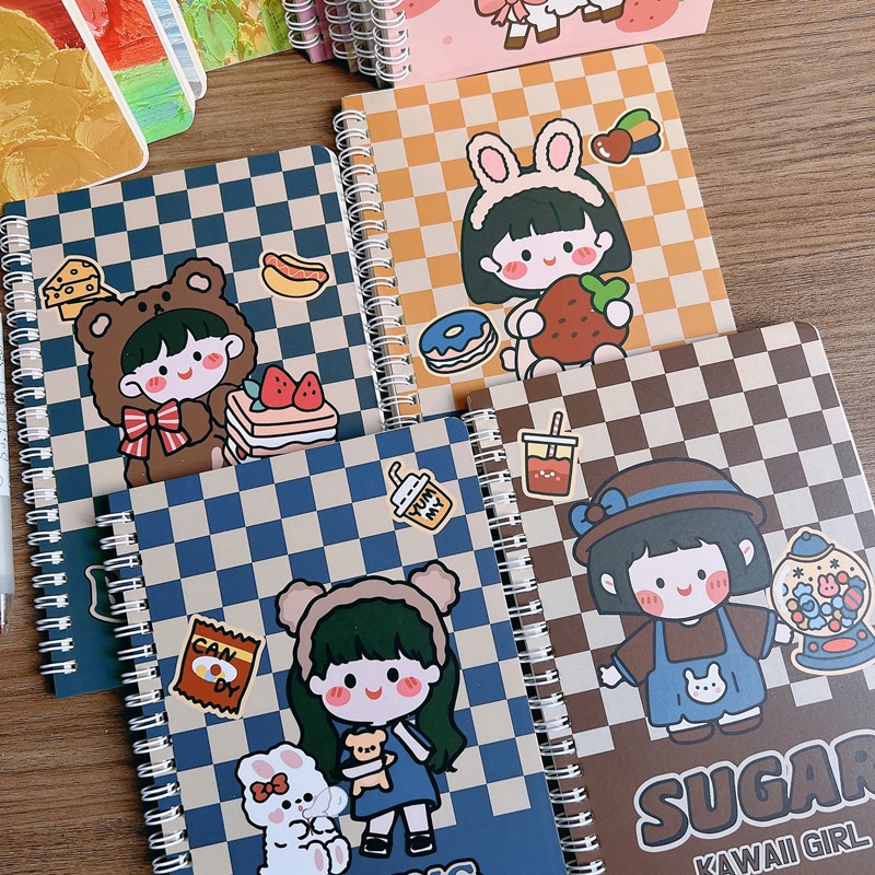 Sổ Ghi Chép Gáy Lò Xo Cute A5 Kuromi Đáng Yêu, Giấy Kẻ Ngang