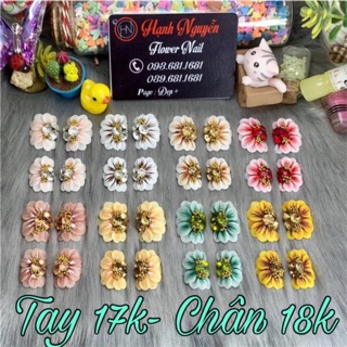 Hoa Bột Nail-Set 2 bông Hướng Dương Nửa size Chân và size Tay.