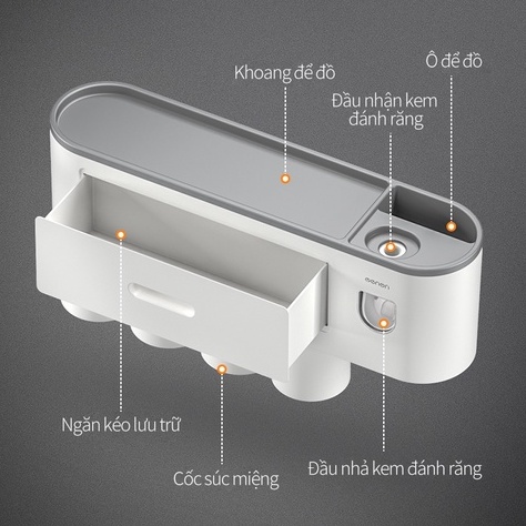 Kệ đựng đồ nhà vệ sinh không cần khoan lỗ Kệ đựng đồ nhà tắm nhà vệ sinh dạng treo tường