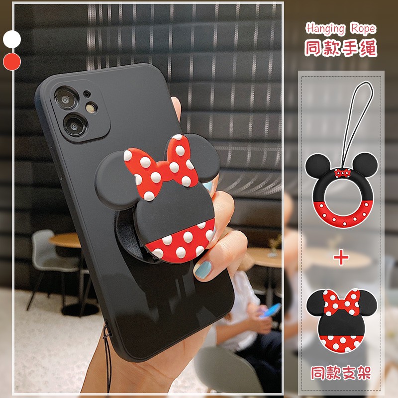 Ốp Lưng Họa Tiết Chuột Mickey Với Vòng Giá Đỡ Thời Trang Cho Xiaomi Mi 10t Redmi 9t Note 10 8 7 9 Pro 9s 8a 7a 6a 9a