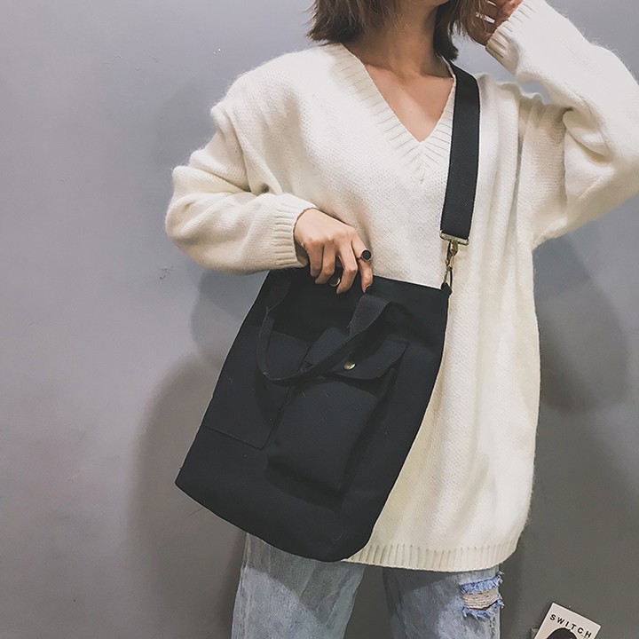 Túi tote vải canvas nhiều ngăn phong cách  2530 diệu shop dieushop