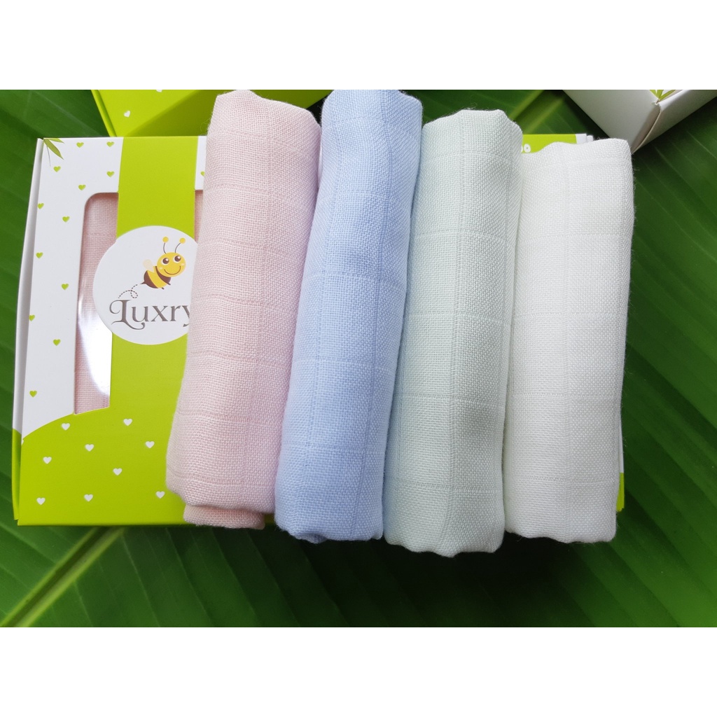 Khăn sữa sợi tre Luxry mềm mại cho bé kích thước 30 x 30 cm (set 6 cái)