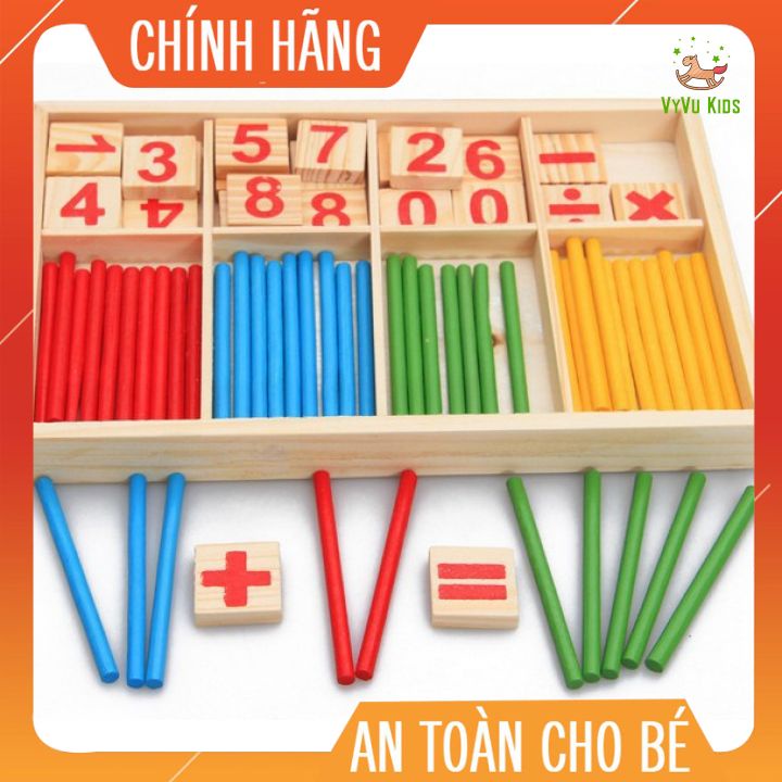 Bộ que tính học toán bằng gỗ♥️ CHÍNH HÃNG♥️ ĐỒ CHƠI GIÁO DỤC♥️ giúp bé tăng tư duy logic,toán học