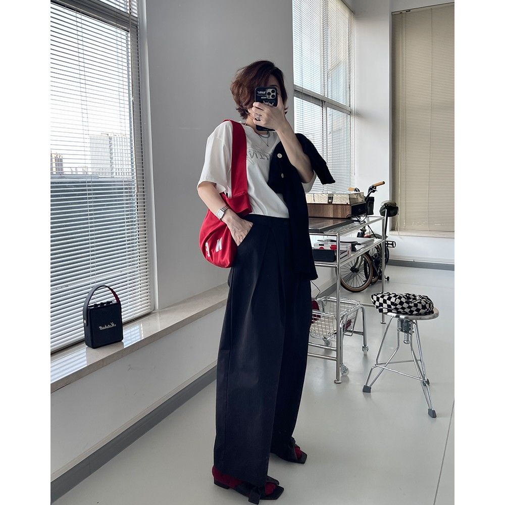 Túi Đeo Vai Bằng Vải Canvas In Chữ Phản Quang Phong Cách Nhật Bản Hàng Mới