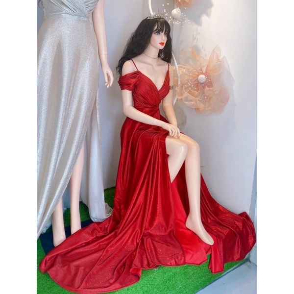 MS1284V ĐẦM MAXI NHŨ RỚT VAI full size S/M/L/XL