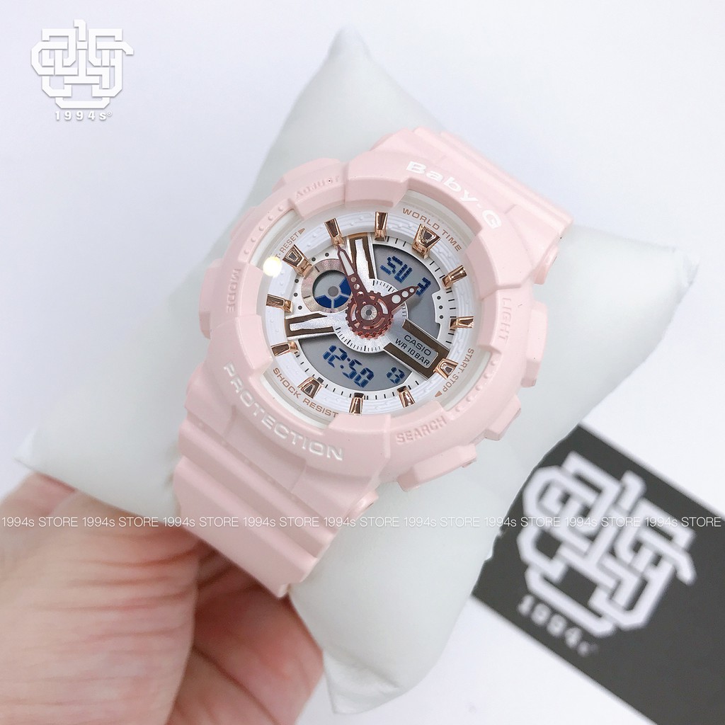 Đồng hồ nữ Casio Baby-G BA-110 / BA-110RG-4A chống va đập, chống nước 200m, size 43mm, hàng chính hãng