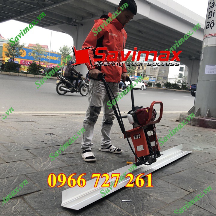 Máy đầm thước bê tông, máy đàm thước động cơ honda gx35 giá rẻ 2021 kèm thước 2M