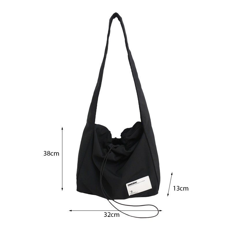 Túi đeo chéo dây rút kiểu tay nải phong cách unisex vải chống nước cao cấp