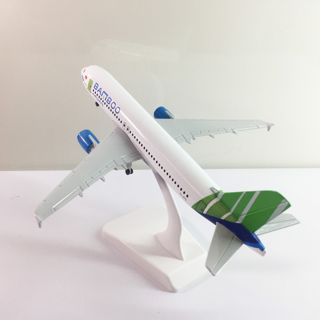 Mô hình máy bay kim loại hàng không Tre Việt Bamboo Airways 16cm dòng Airbus A320 món quà tặng mô hình tĩnh die-cast