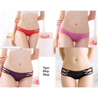 Combo 4 quần lót sexy Ngoc Diep Shop (đỏ, đen, tím hoa cà, tím đậm)