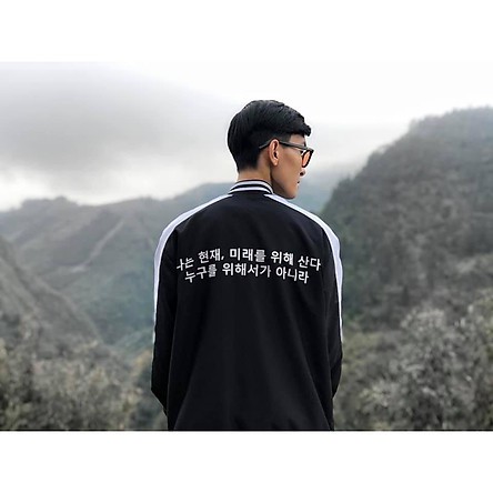 [Video+Ảnh Thật] Áo Khoác Dù Nam Nữ Kiểu Bomber In Chữ Hàn Quốc 2 size L XL AK203 | BigBuy360 - bigbuy360.vn