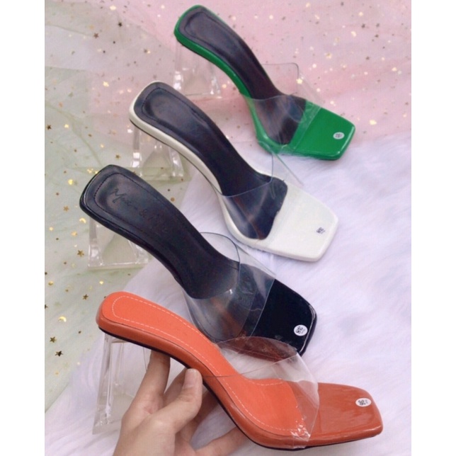 Guốc quai trong gót tam giác thô lạ - 2Tshop