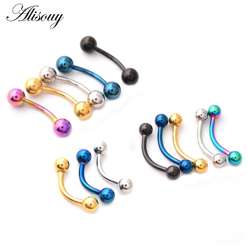 Alisouy 1 Khuyên Xỏ Mũi / Môi / Tai / Mũi / Cơ Thể Hình Móng Ngựa Dạng Cong