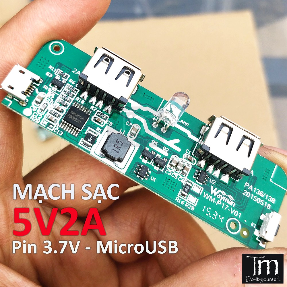 Mạch Sạc Dự Phòng Giá Rẻ 5V 2A