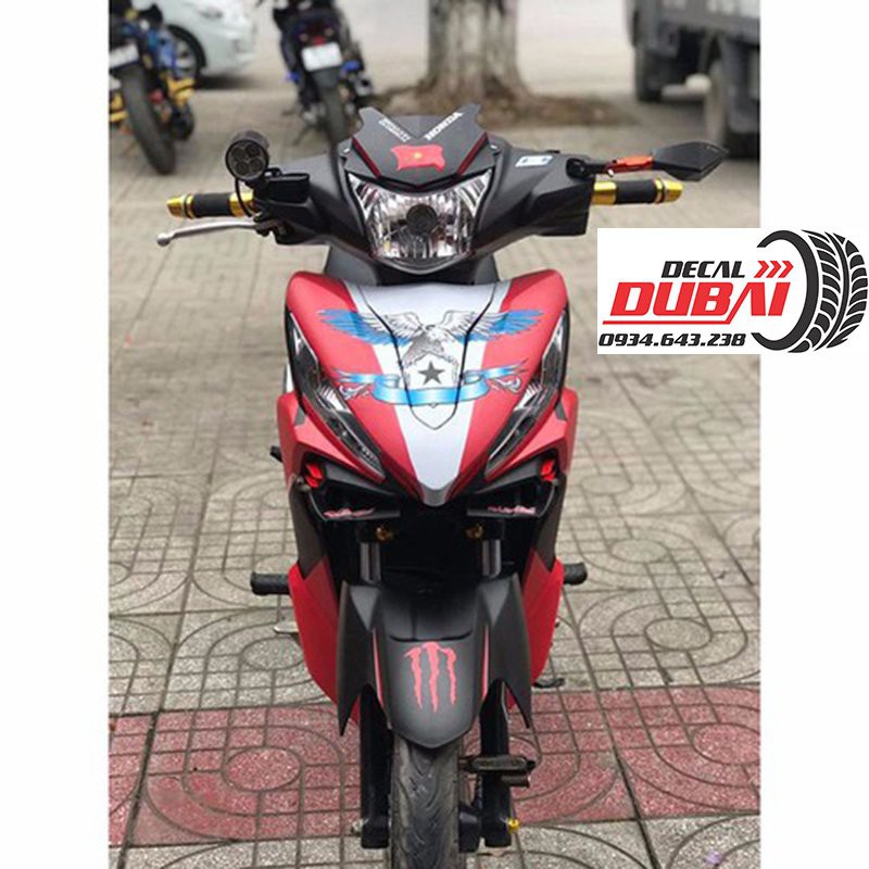 Tem Trùm Wave RSX Đỏ Đen Đại Bàng