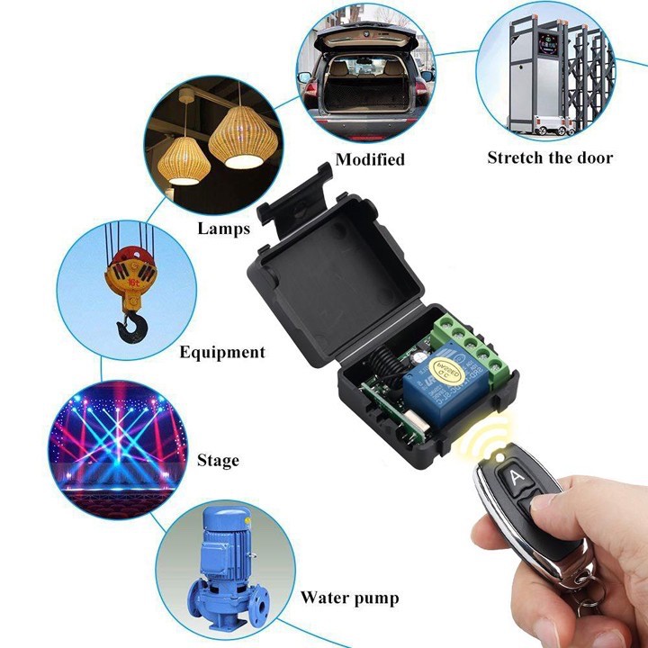 Công tắc điều khiển từ xa rf 12V/10A Remote màu đen