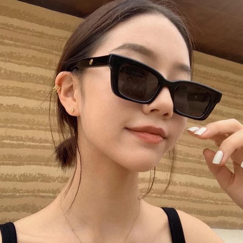 Kính mát gọng vuông hình mắt mèo thời trang cho nam nữ