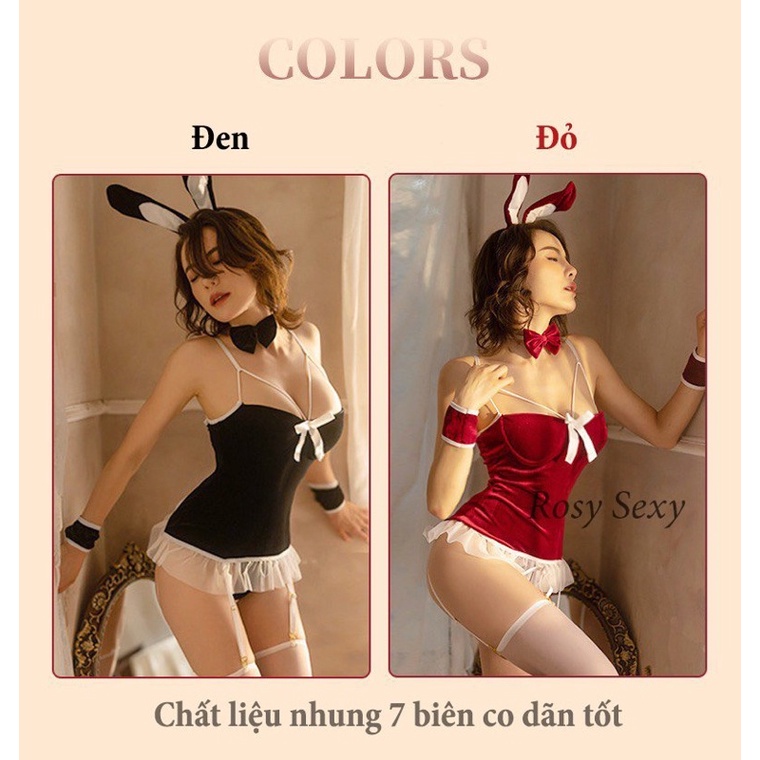Bodysuit nhung cô thỏ đáng iu đệm ngực LG278