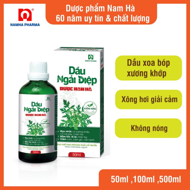 DẦU NGẢI DIỆP dược Nam Hà (chai 50ml) - Hỗ trợ xoa bóp xương khớp; bầm tím, xông hơi cảm lạnh