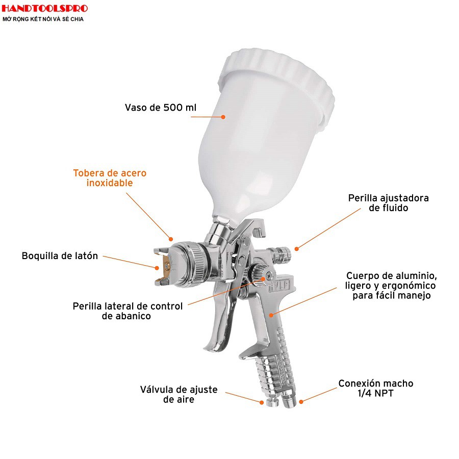 500ml Súng xịt sơn 1.4mm TRUPER 12128 (PIPI-440)