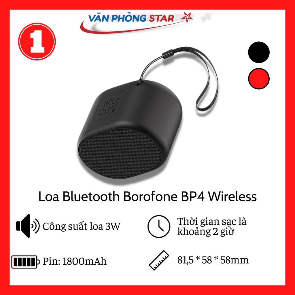 Loa Bluetooth Borofone BP4 Wireless: V5.0 JL