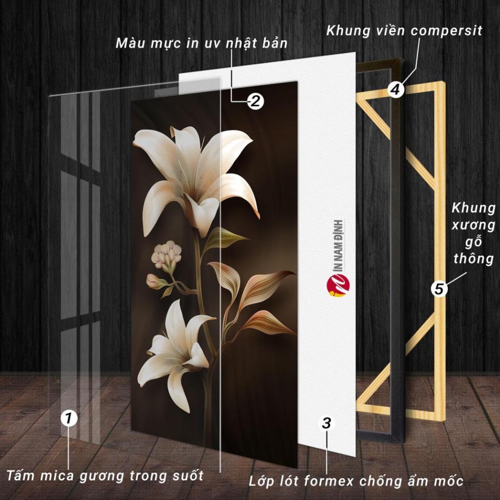 HD26 Tranh Đôi Dài Treo Tường Phòng Khách Nhà Nghỉ/ Đại Sảnh Khách Sạn/ Phòng Ngủ Lụa Cao Cấp Kèm Đinh Gắn Tường