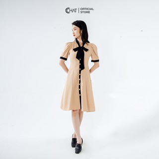 Váy xoè phối nơ cổ CCHAT