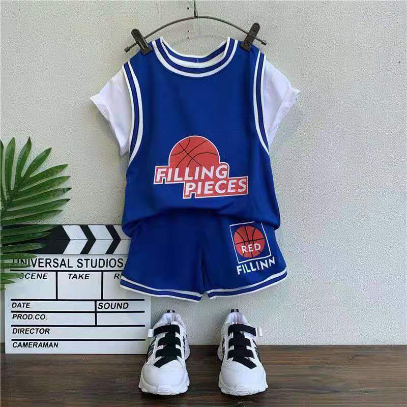 Bộ Quần Áo Thể Thao Bóng Rổ Tay Ngắn Chất Vải Nhanh Khô Thời Trang Mùa Hè Cho Bé Trai Và Gái