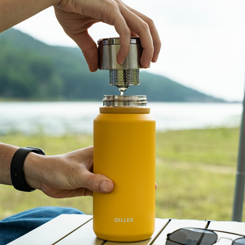 Bình giữ nhiệt thể thao cao cấp có lọc trà Diller 650ml 800ml 1500ml