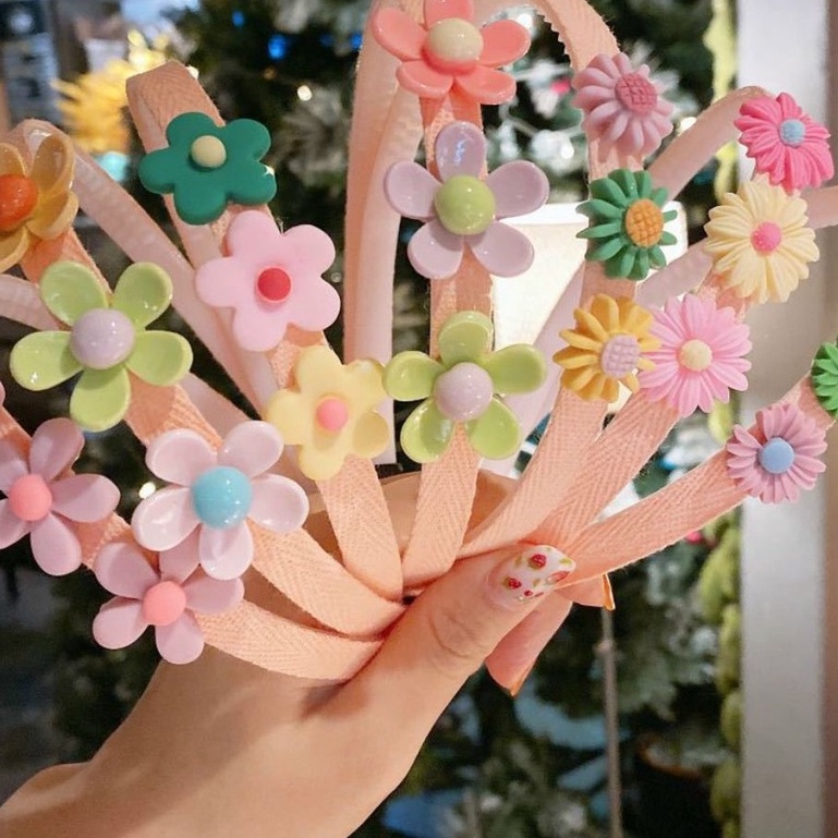 Băng đô cài tóc bờm xước tóc bằng nhựa bọc vải cho bé gái nhiều hoạ tiết thời trang Hàn Quốc cute #bomcaitoc