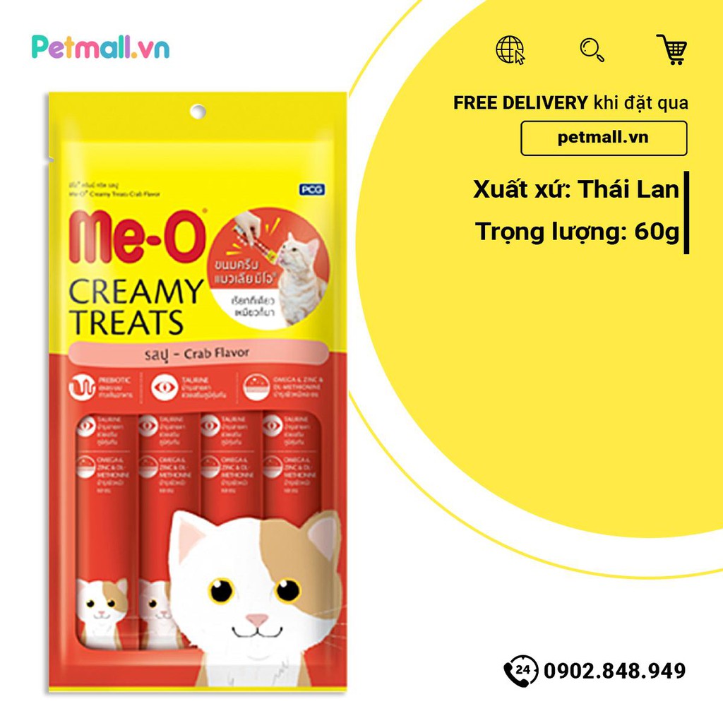 BÁNH THƯỞNG DẠNG KEM ME-O - HƯƠNG VỊ CUA - 60G