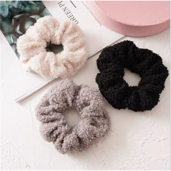 Dây cột tóc vải Scrunchies lông cừu bền chắc PK219