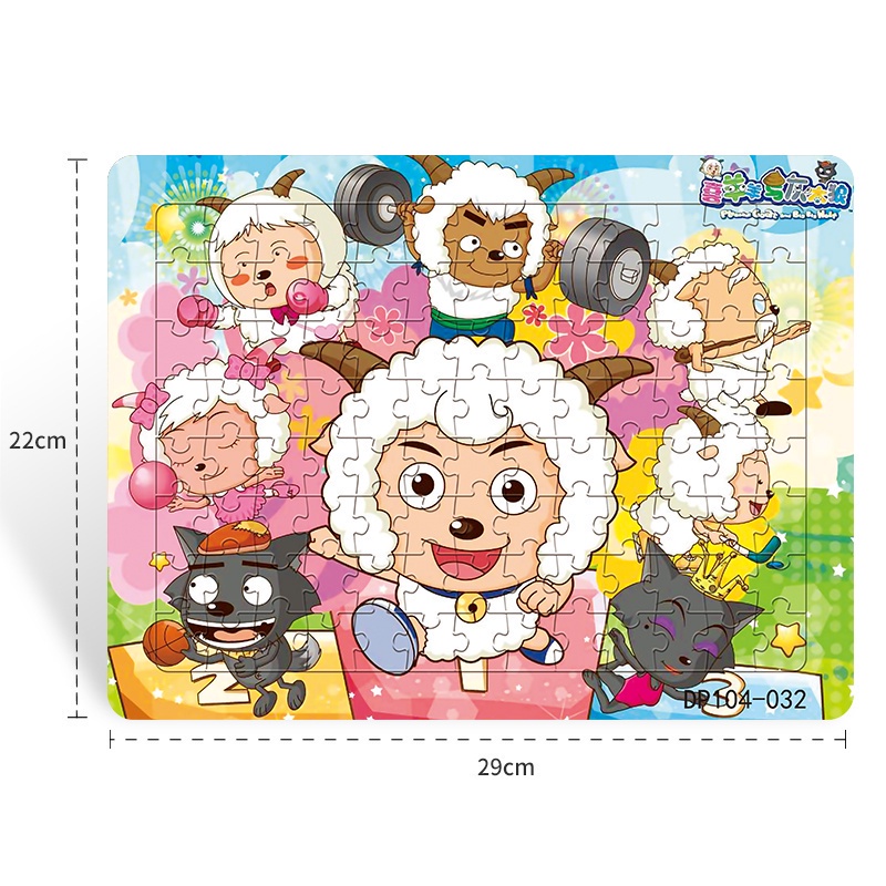 Bộ Đồ Chơi Xếp Hình Hoạt Hình 3 + Gồm 104 Mảnh Ghép Đáy Giáo Dục Sớm Cho Bé