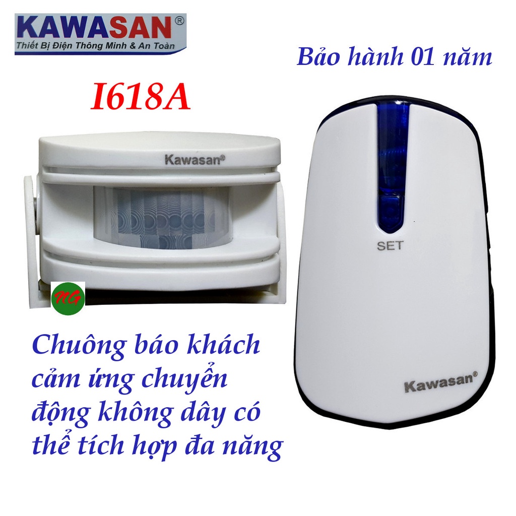 Chuông báo khách báo trộm Kawasan I618A - hồng ngoại cảm ứng chuyển động - có 6 phân loại