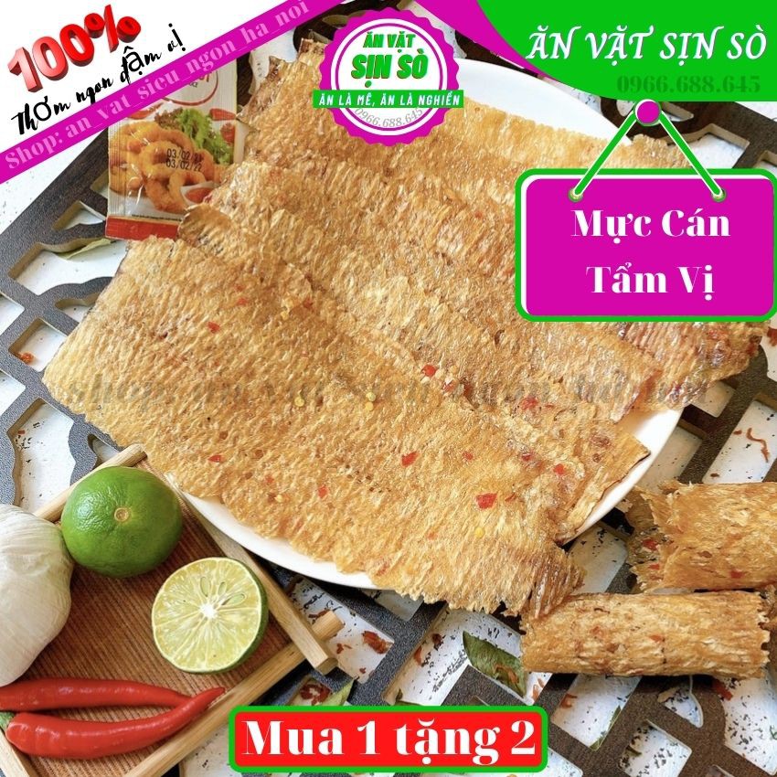 300g Mực Cán Tẩm Vị, Khô Mực Cán tẩm gia vị miếng To ngon chuẩn vị Tiệm đồ Ăn Vặt SỊN SÒ Thơm Ngon Đậm vị