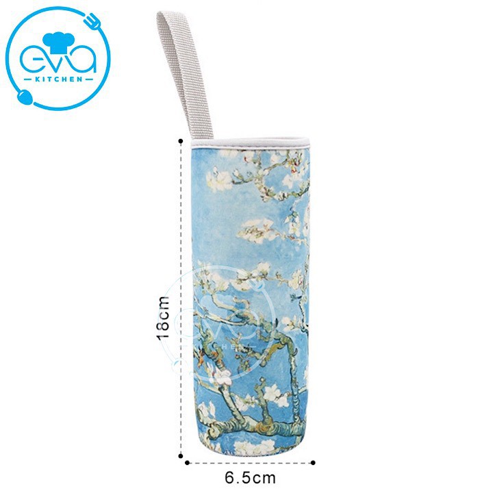 Túi Giữ Nhiệt Vải Neoprene Hoạ Tiết 2 Mặt Cao Cấp Cho Bình Đựng Nước 500 Ml