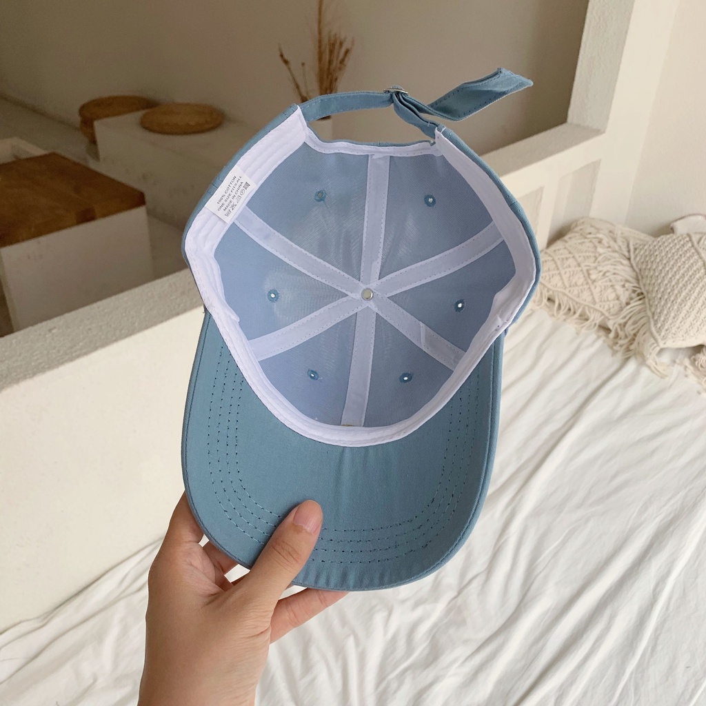 Mũ lưỡi trai thêu chữ phong cách hip hop đường phố Hàn Quốc cho nam nữ