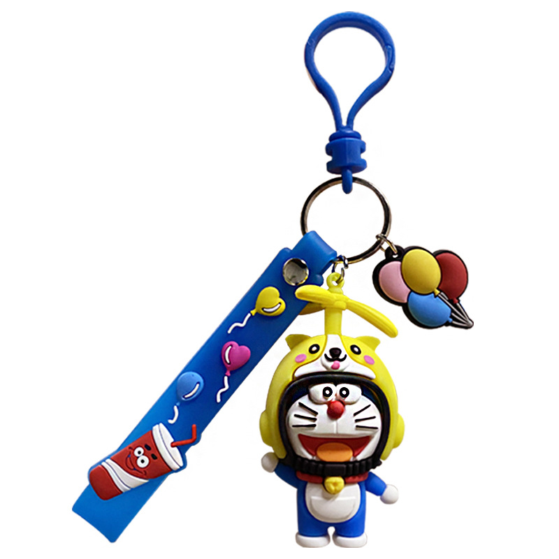 Móc Khóa Hình Doraemon Đội Mũ Bảo Hiểm Dễ Thương