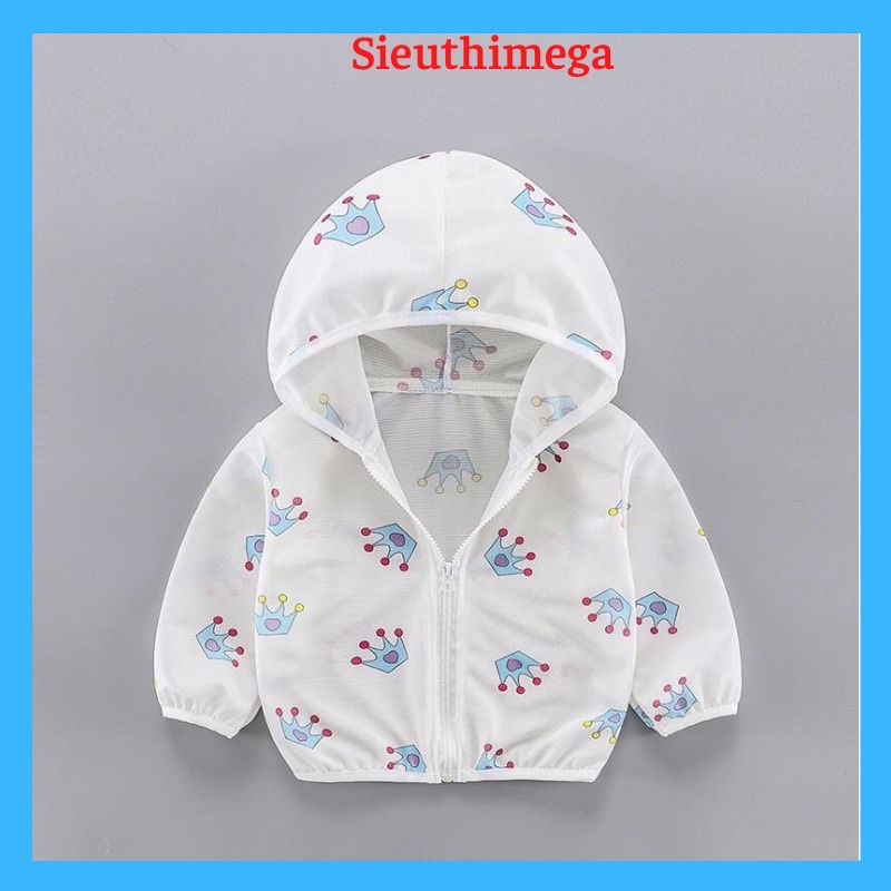 Áo khoác chống nắng bằng cotton mỏng thoáng khí in họa tiết thời trang mùa hè dành cho trẻ em