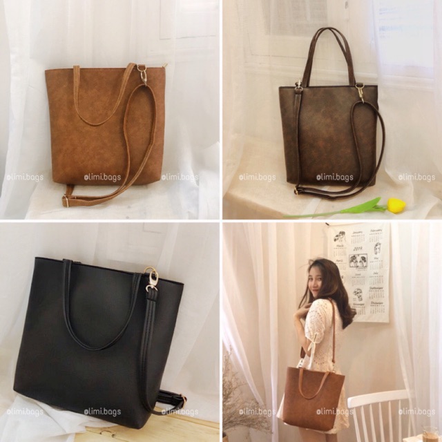 TÚI TOTE DA VỪA A4 (Best Seller) - Đeo Chéo Cỡ Lớn đi học, công sở LIMI BAGS (FREE | BigBuy360 - bigbuy360.vn