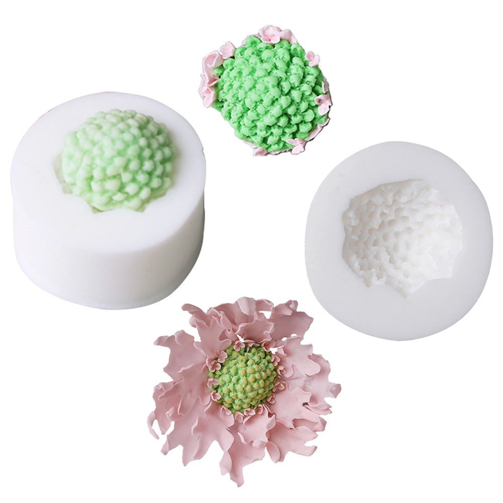 KALAIEN Scabiosa Stamen Khuôn Silicon Fondant Bánh Trang Trí Dụng Cụ Gumpaste Sugarcraft Sô Cô La Dạng Máy Nướng Fimo