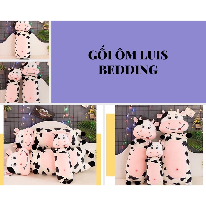 Gối ôm gấu mẫu bò sữa có 3 kích thuớc luis bedding shop ( có ảnh thật)