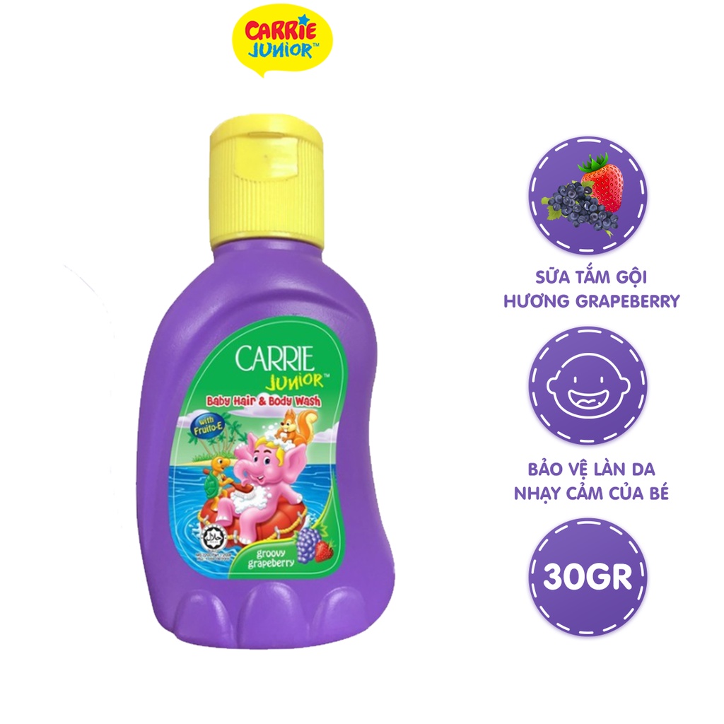 [GIFT] Sữa tắm gội Carrie Junior hương Grapeberry 30g