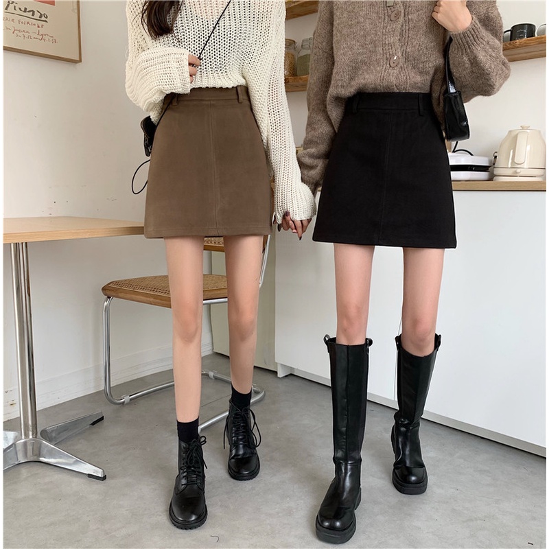 Chân Váy Len Chữ A Lưng Cao Thiết Kế Mới Thời Trang Mùa Thu Dành Cho Nữ