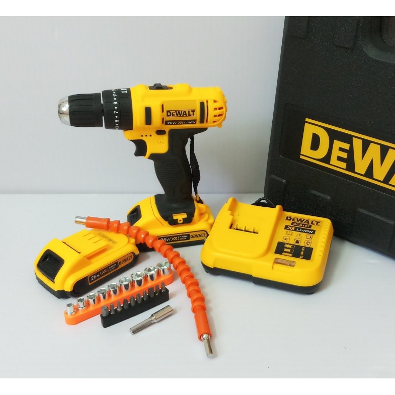 Máy khoan vặn vít dùng pin Dewalt 26V có búa-Bảo hành 6 tháng