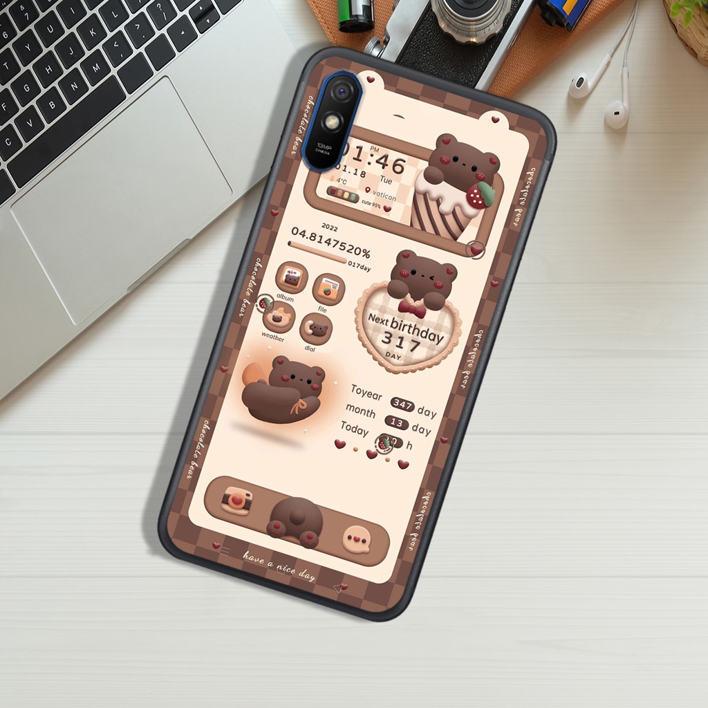 ỐP LƯNG XIAOMI REDMI 7A - REDMI 8 - REDMI 98A - REDMI 9A , IN HÌNH GẤU NÂU CHOCOLATE ĐÁNG YÊU.
