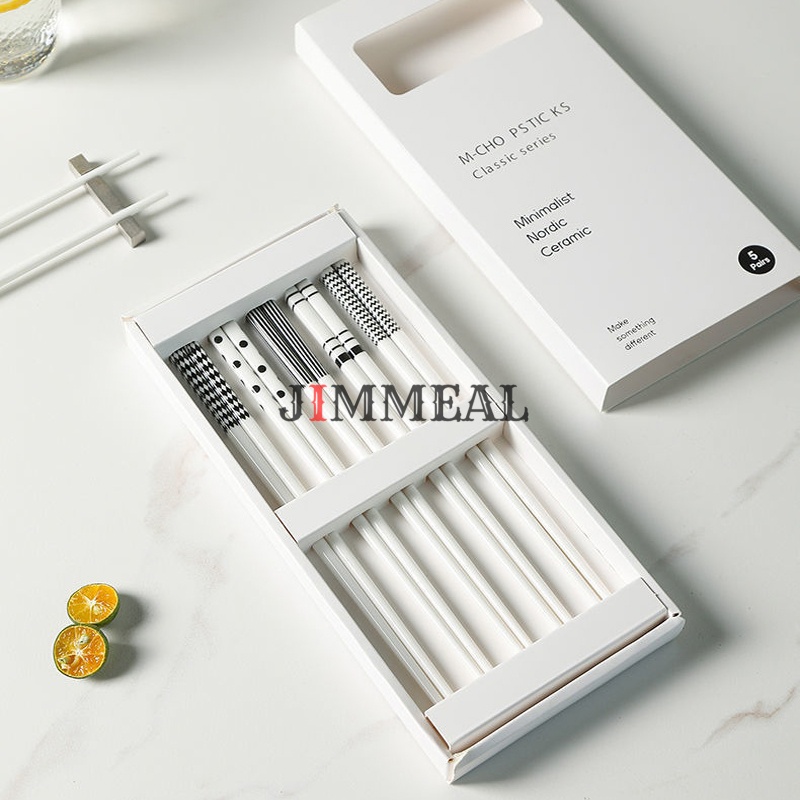 Đũa Gốm Sứ Ceramic Phong Cách Nhật Bản Jimmeal Chống Trơn Trượt, Chịu Nhiệt, Chống Nấm Mốc, Vi Khuẩn, Dễ Vệ Sinh