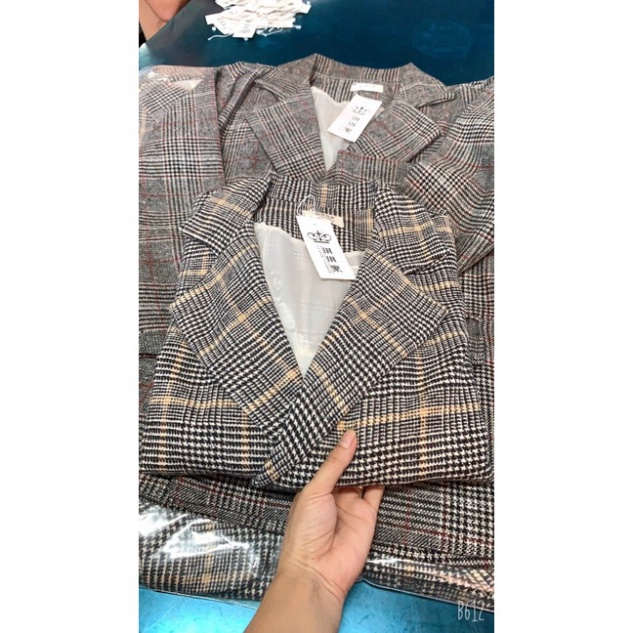 Áo blazer dạ kẻ blazer loại 1 freeship50k