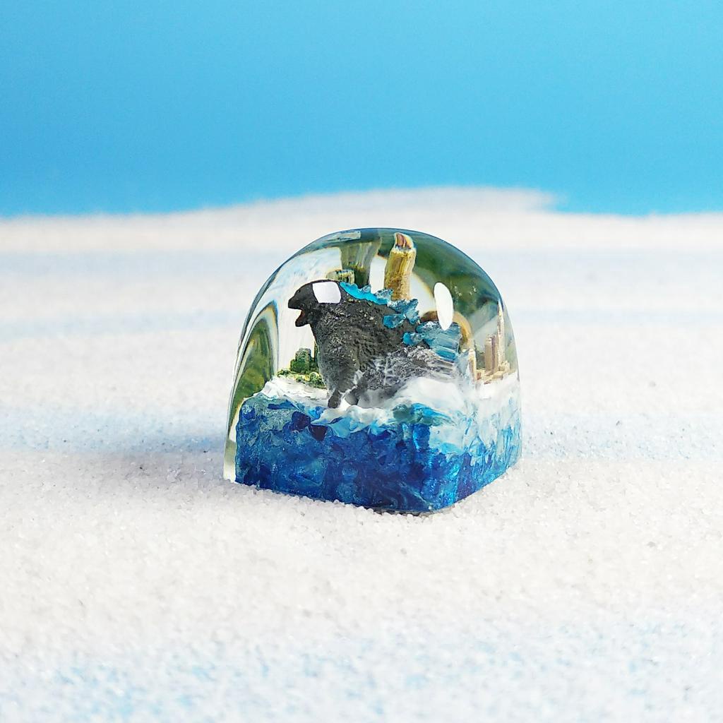 Nút bàn phím Godzilla, nút bàn phím handmade, nút bàn phím resin, Godzilla keycap SA, Artisan Keycap