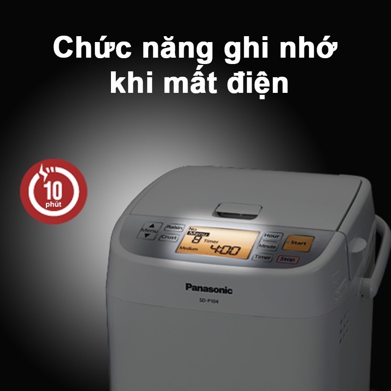 Máy làm bánh mì tự động Panasonic SD-P104WRA 360W - Hàng chính hãng - Bảo hành 12 tháng